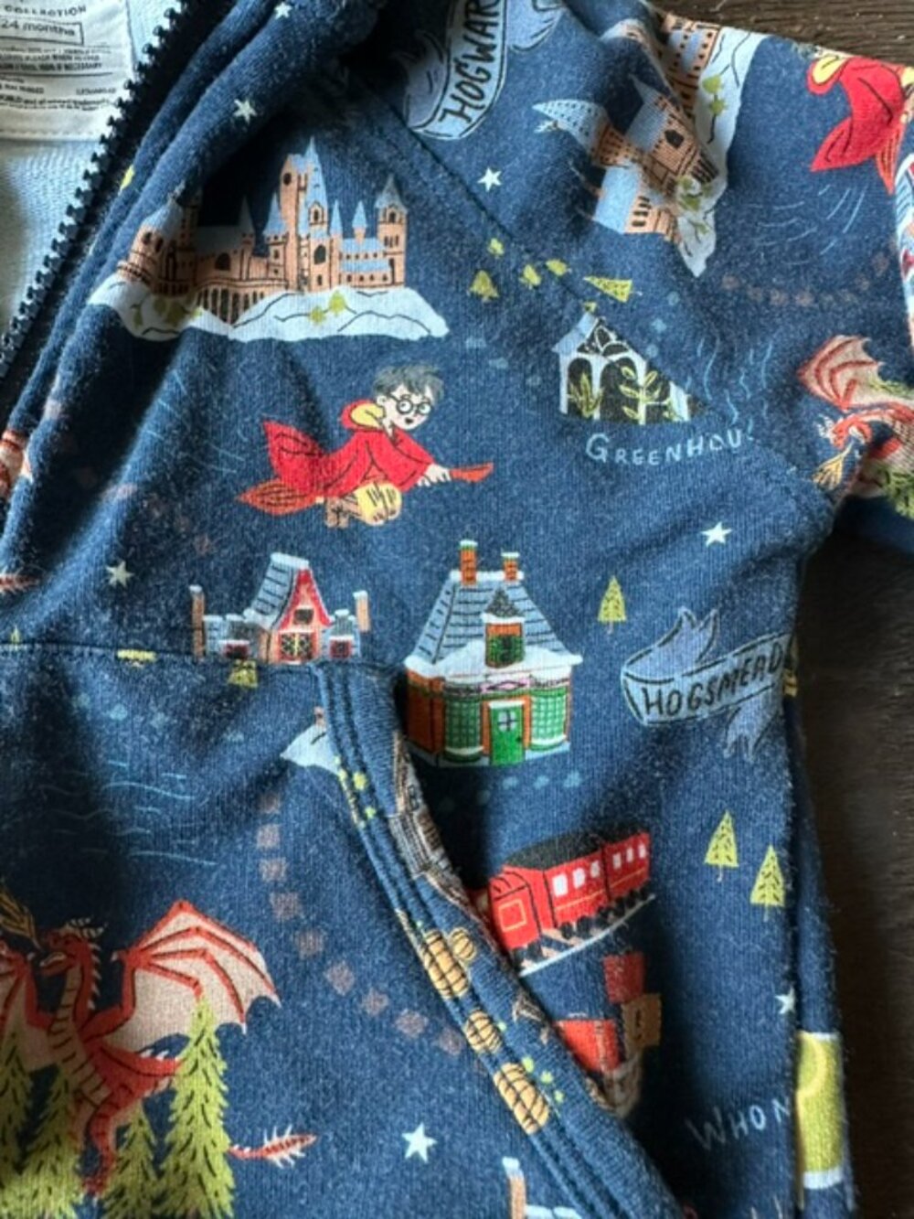 Little Sleepies Harry Potter Zip Front Hoodie Jacket - Picture 5 of 8